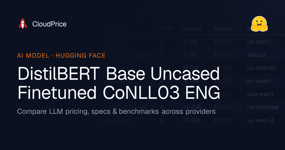 DistilBERT Base Uncased Finetuned CoNLL03 ENG pricing & specs — Hugging ...